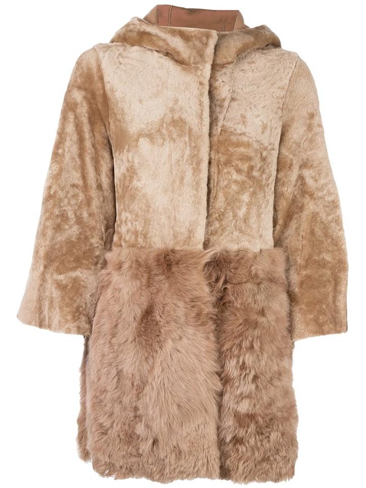 Drome Hooded Mid-length Coat, Women's, Size: Medium, Nude/neutrals, Sheep Skin/shearling/lamb Skin
