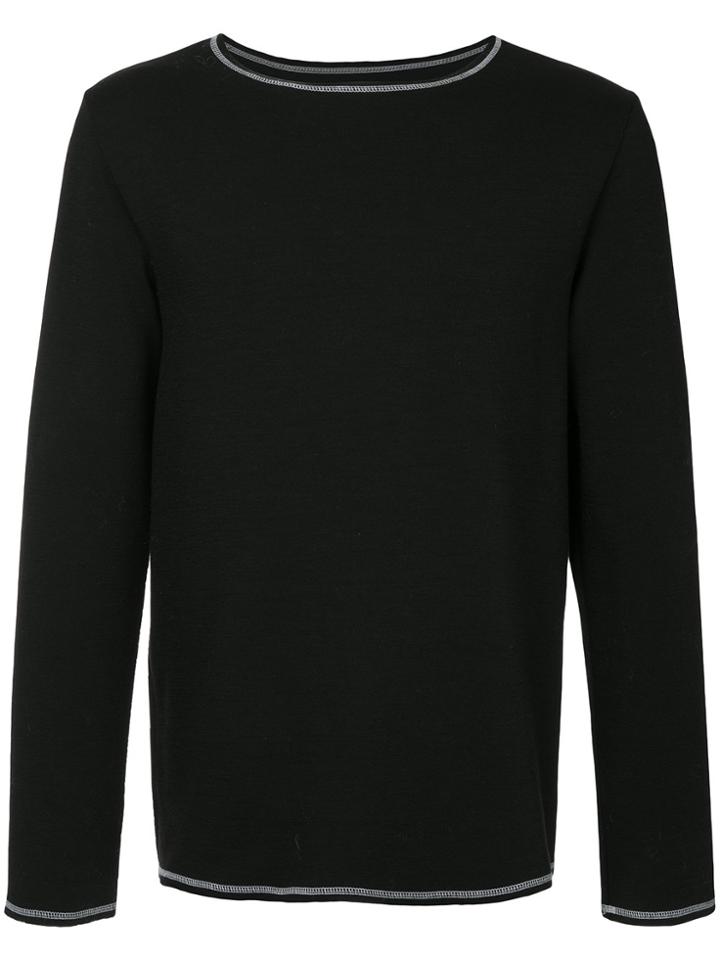 Zambesi Stitch Detail Long Sleeve T-shirt - Black
