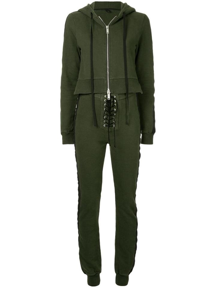 Unravel Project Terry B Hoodie Jumpsuit - Green