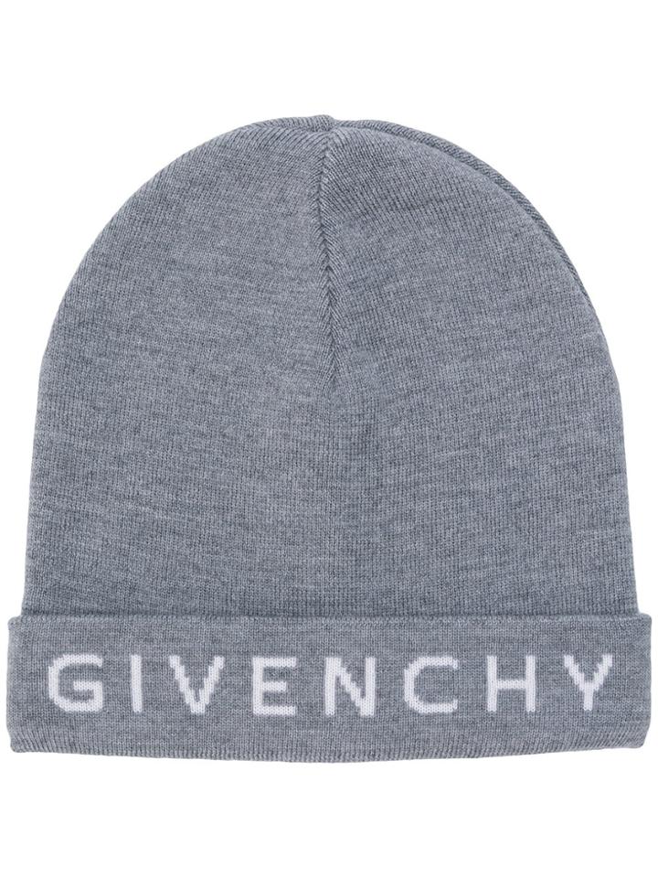 Givenchy Intarsia Logo Beanie - Grey