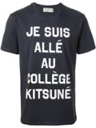 Maison Kitsuné Front Print T-shirt, Men's, Size: M, Blue, Cotton