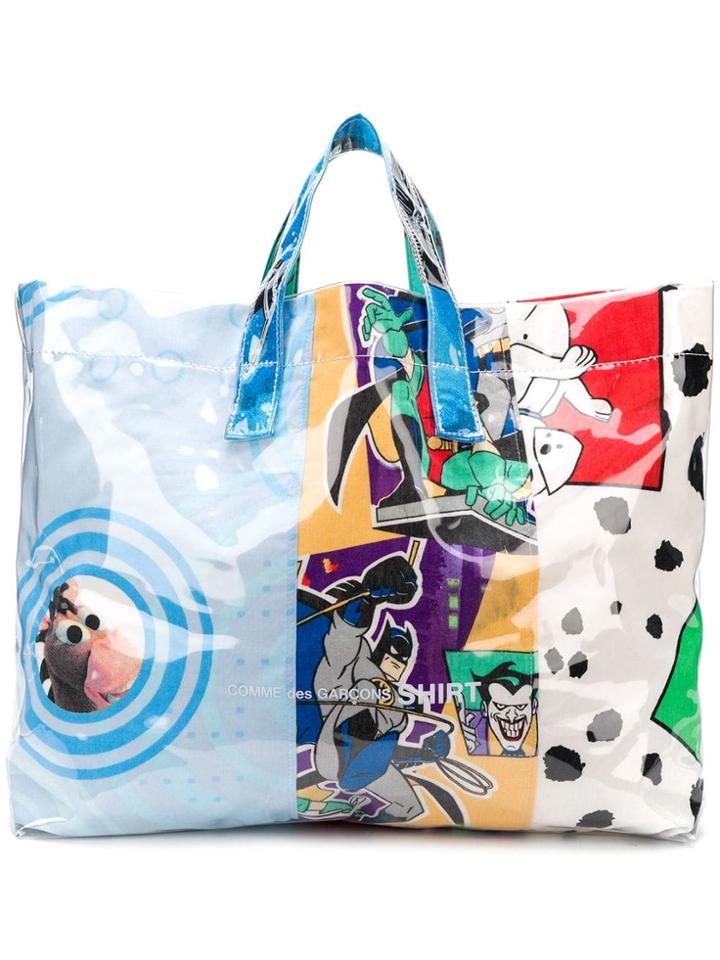 Comme Des Garçons Shirt Printed Shopping Bag - Blue