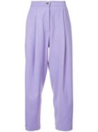 Natasha Zinko Wide-leg Cropped Trousers - Purple