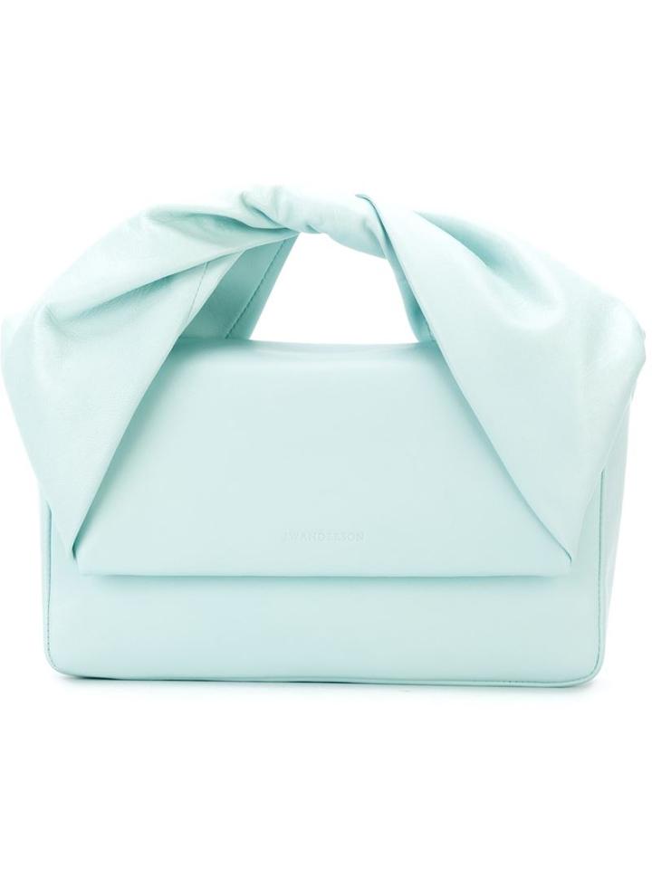 J.w. Anderson Twist Handle Clutch, Women's, Blue, Leather