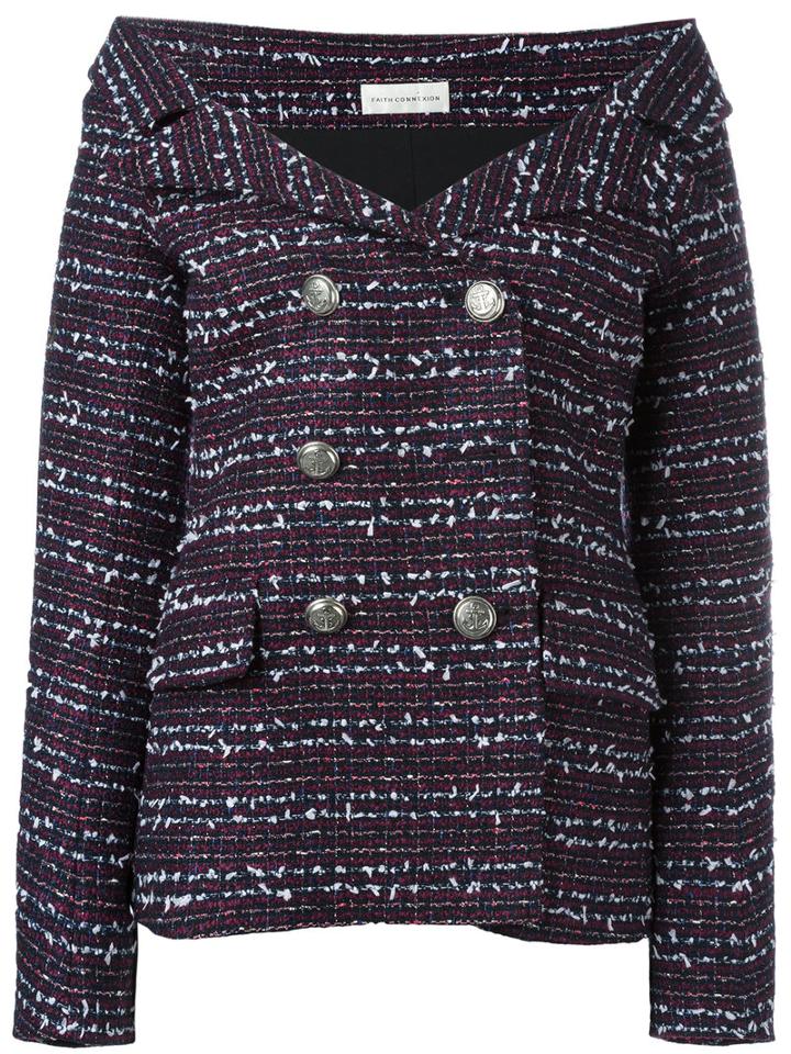 Faith Connexion Sailor Blazer, Women's, Size: 36, Purple, Acetate/polyester/polyamide/cotton