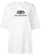 Balenciaga Oversized Bb Logo T-shirt - White