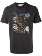 Coach Graphic Print T-shirt, Men's, Size: Small, Blue, Cotton