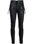 Unravel Project Lace-up Biker Jeans - Black