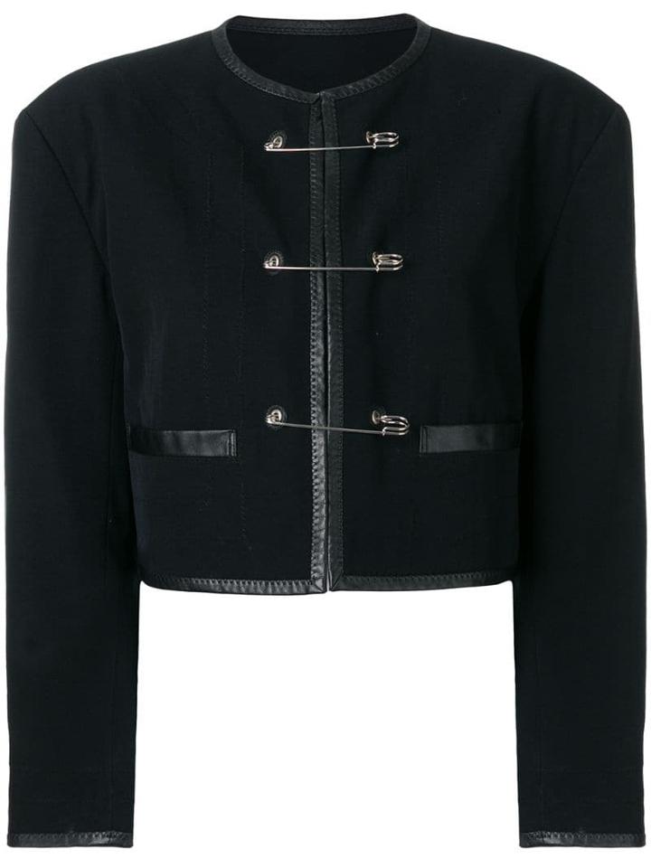 Jean Paul Gaultier Pre-owned Safety Pins Cropped Jacket - Black