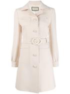 Gucci Fitted Button Up Coat - Neutrals