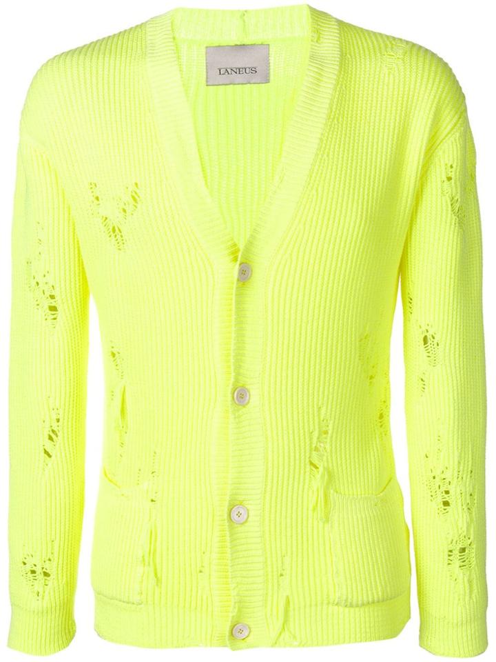 Laneus Destroyed Cardigan - Yellow