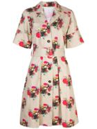 Adam Lippes Floral Print Belted Dress - Brown