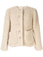 Mansur Gavriel Short Textured Jacket - Brown