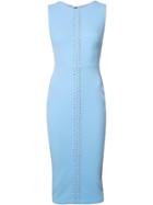 Alex Perry Lace-up Detailing Fitted Dress, Women's, Size: 6, Blue, Triacetate/polyester