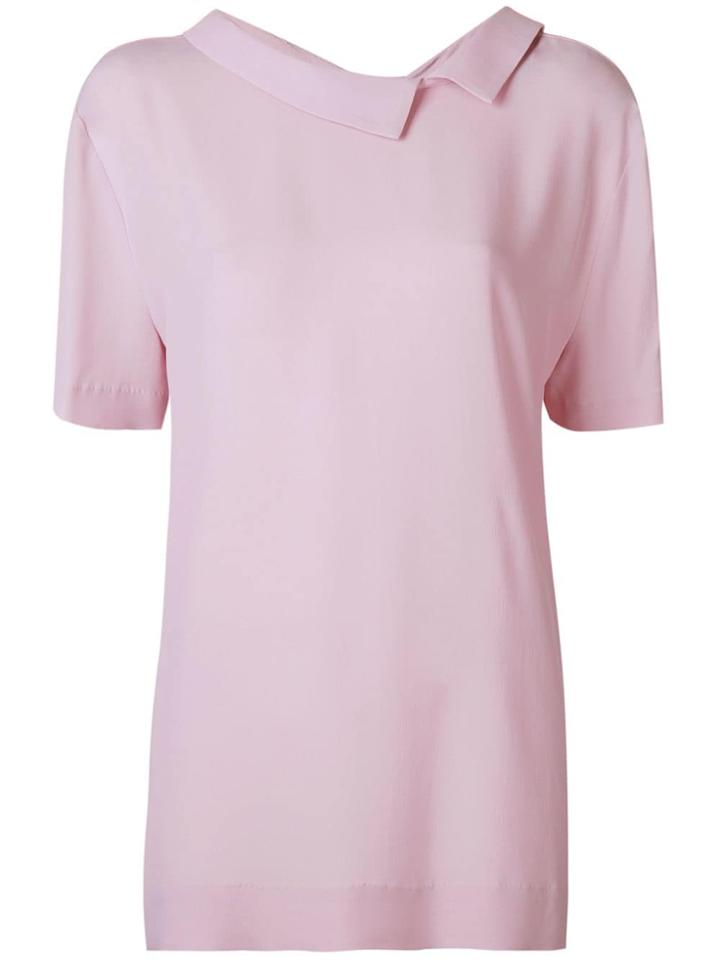 Marni Asymmetric Collar Blouse - Pink & Purple
