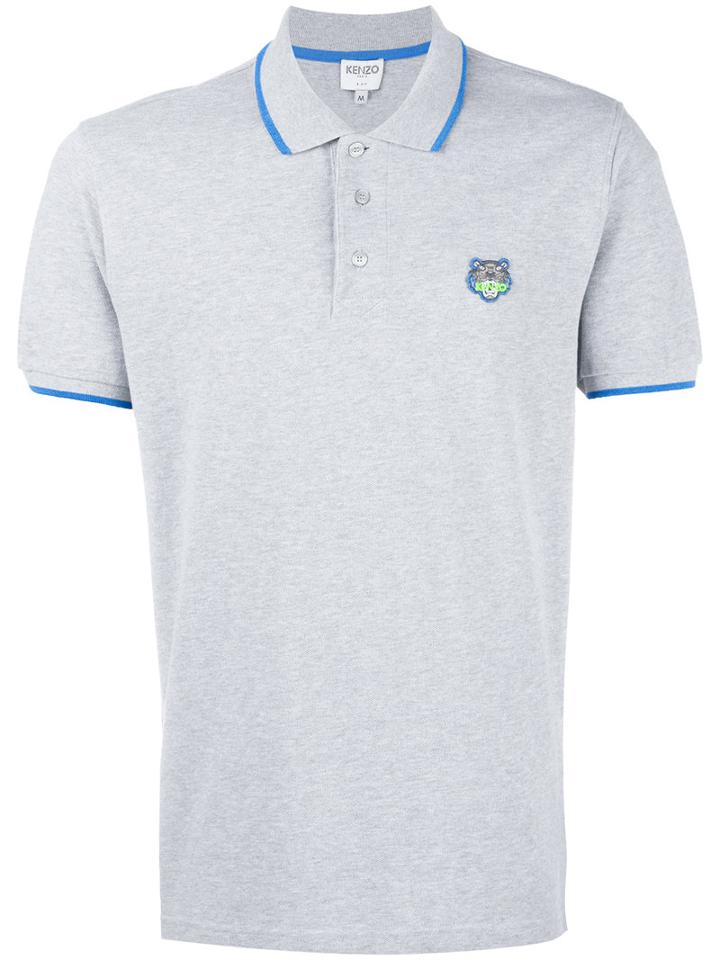 Kenzo Mini Tiger Polo Shirt, Men's, Size: Small, Grey, Cotton