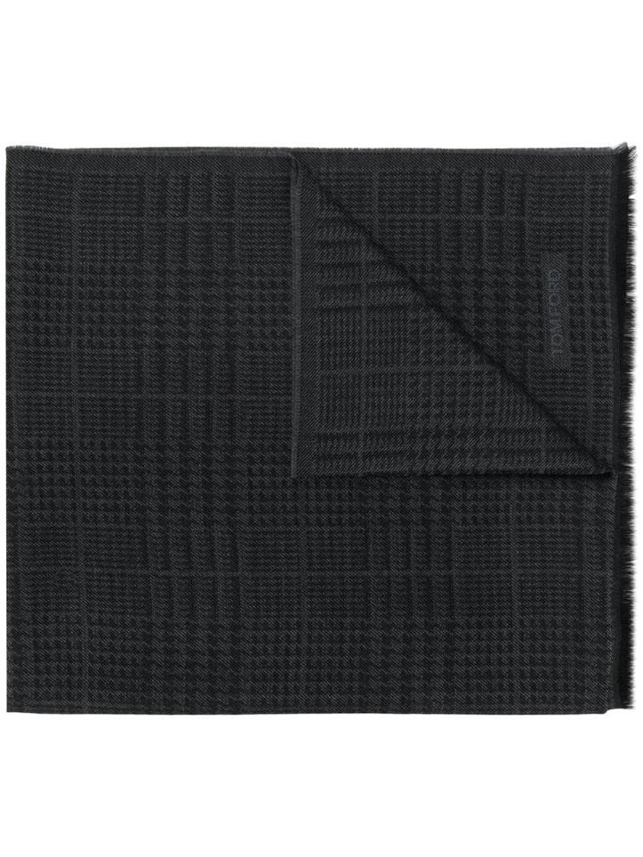 Tom Ford Houndstooth Winter Scarf - Black