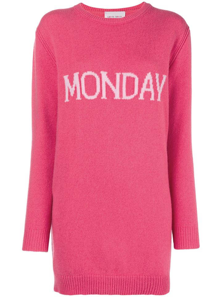 Alberta Ferretti Monday Knit Mini Dress - Pink & Purple