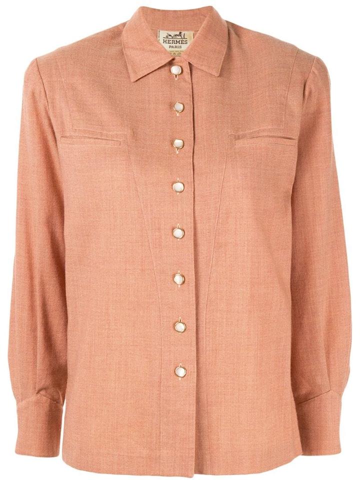 Hermès Pre-owned Logo Buttons Straight Shirt - Pink
