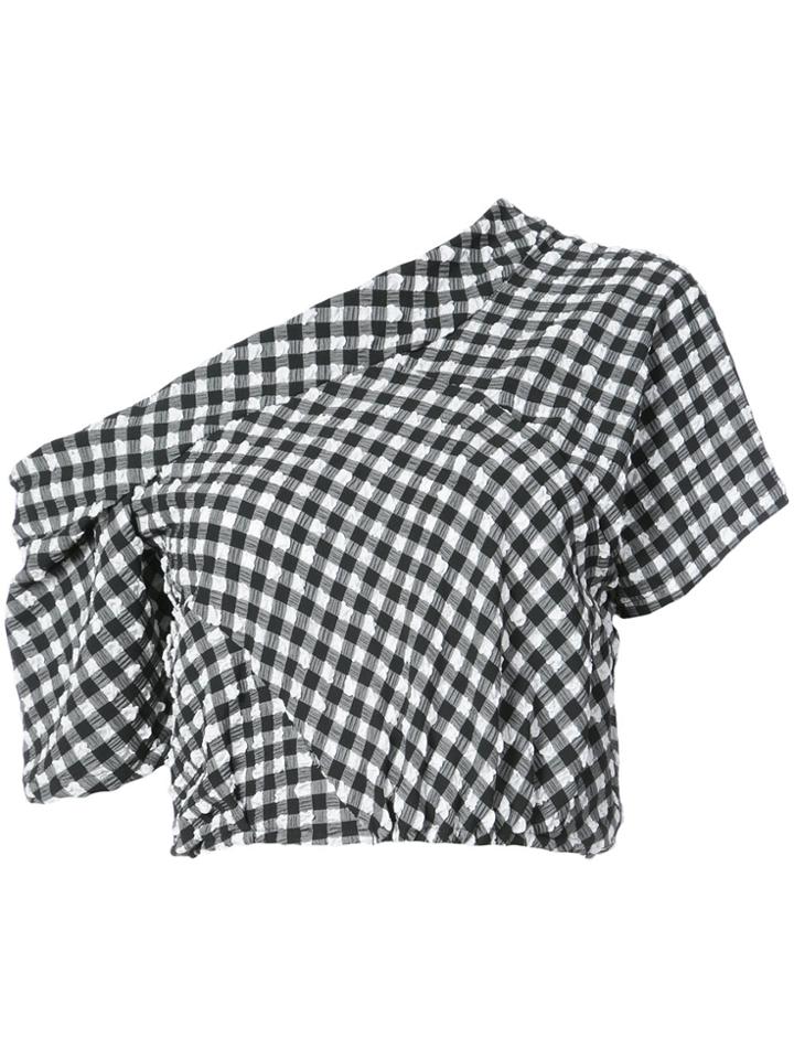 Rachel Comey Checked One Shoulder Top - Black