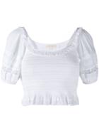 Love Shack Fancy Cropped Molly Top - White