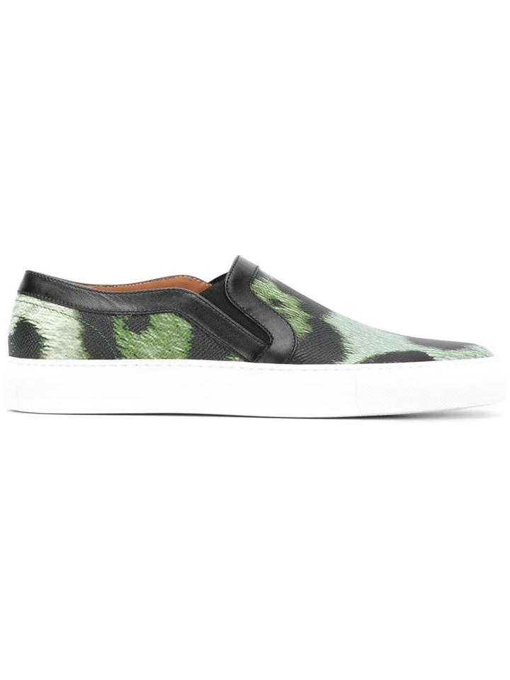 Givenchy Leopard Print Sneakers, Women's, Size: 39, Green, Leather/rubber