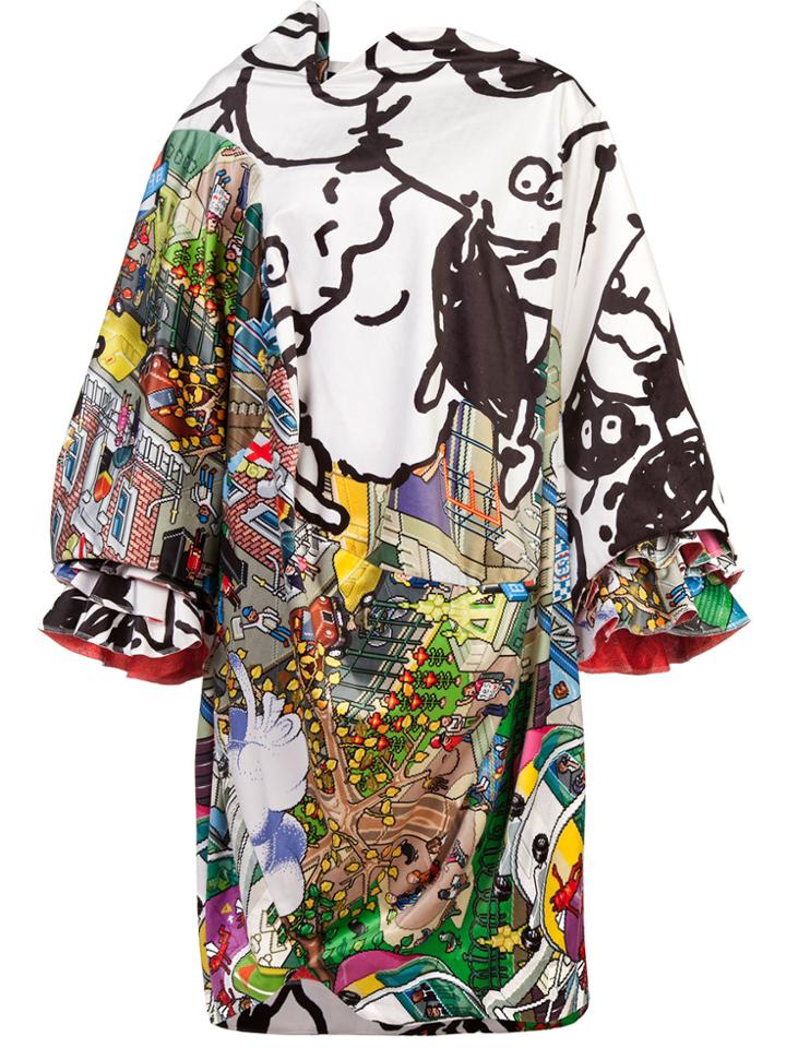 Comme Des Garçons Layered Print Dress - Multicolour