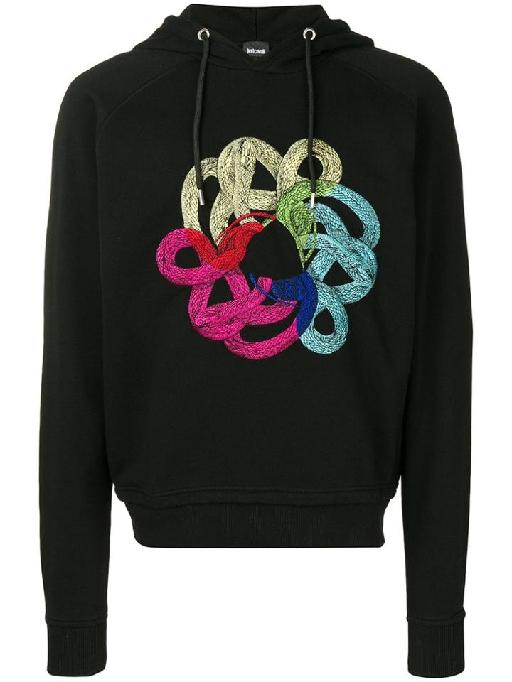 Just Cavalli Embroidered Hoodie - Black