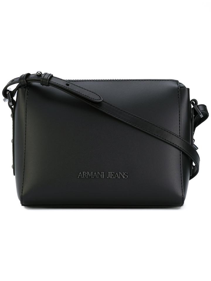 Armani Jeans - Logo Plaque Shoulder Bag - Women - Pvc - One Size, Women's, Black, Pvc