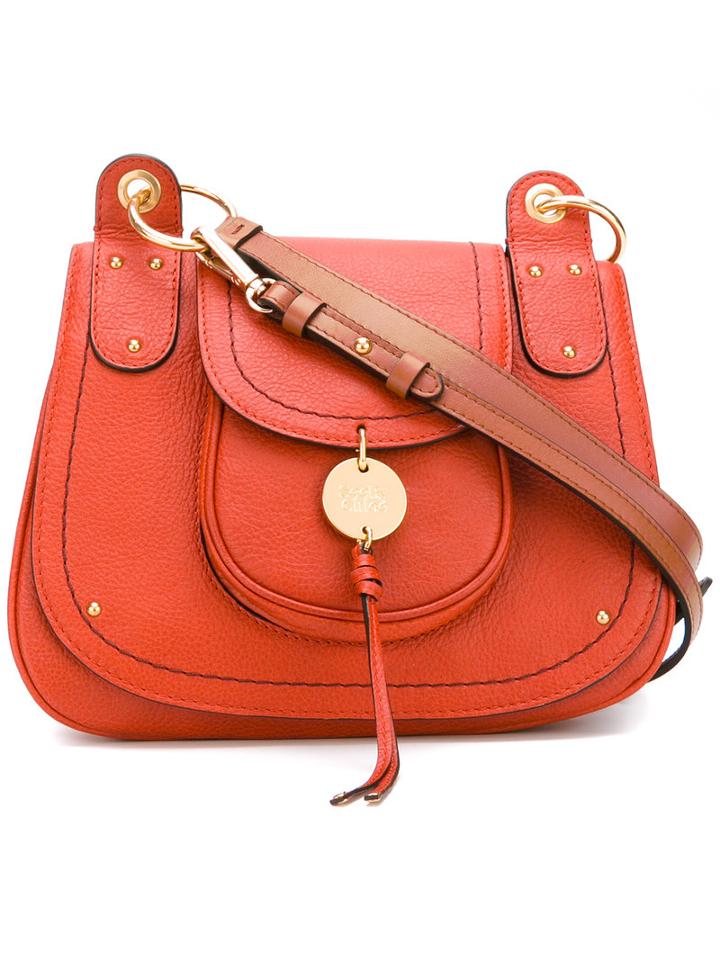 See By Chloé - Saddle Cross-body Bag - Women - Calf Leather - One Size, Women's, Yellow/orange, Calf Leather