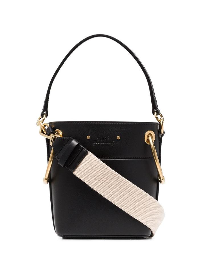 Chloé Roy Mini Leather Bucket Bag - Black