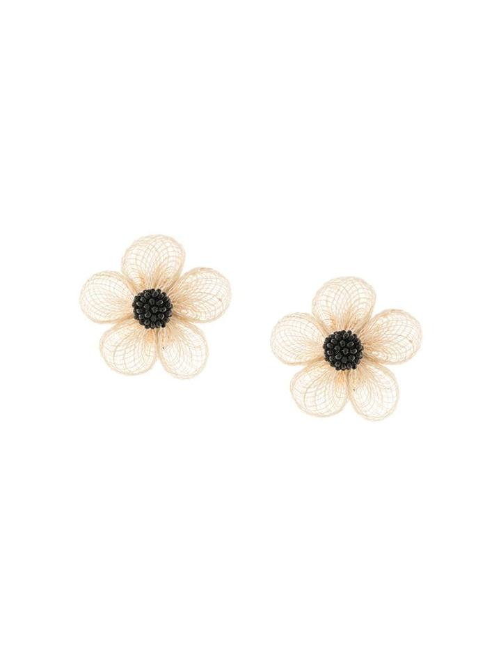 Sachin & Babi Woven Flower Earrings - White