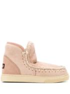 Mou Lined Interior Ankle Boots - Pink