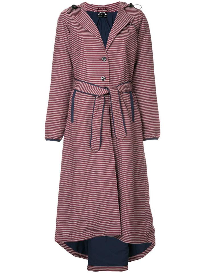 The Upside Striped Belted Jacket - Red