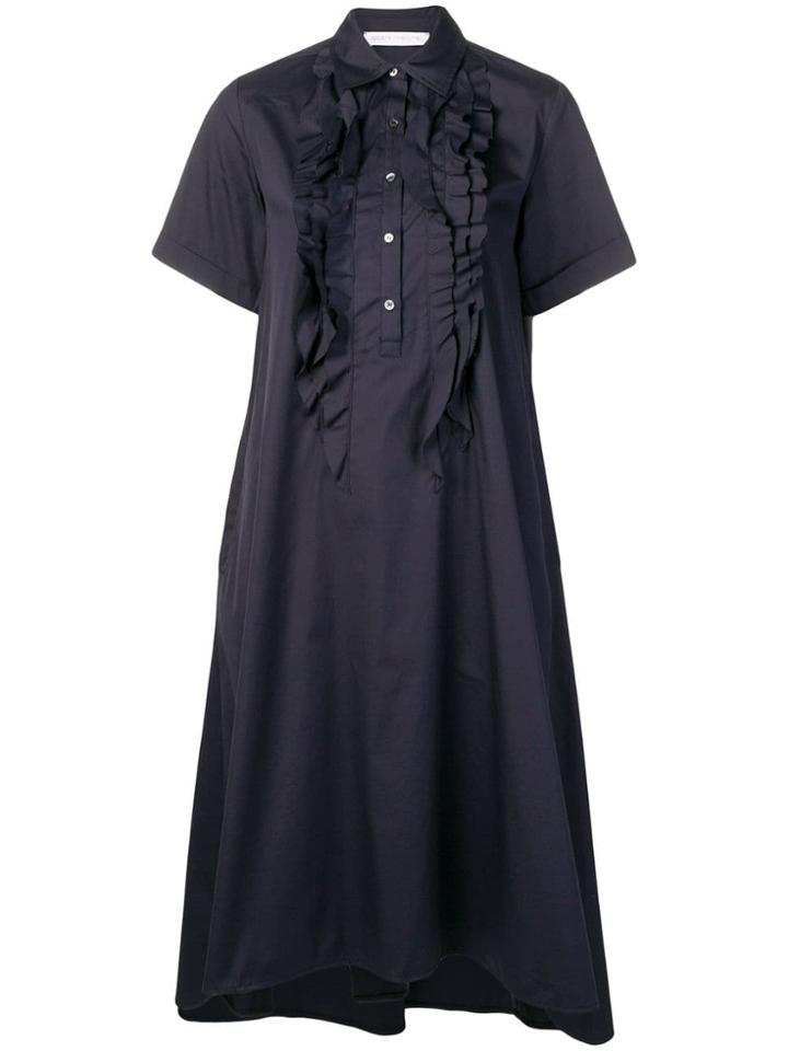 Société Anonyme Ruffle Trim Shirt Dress - Blue