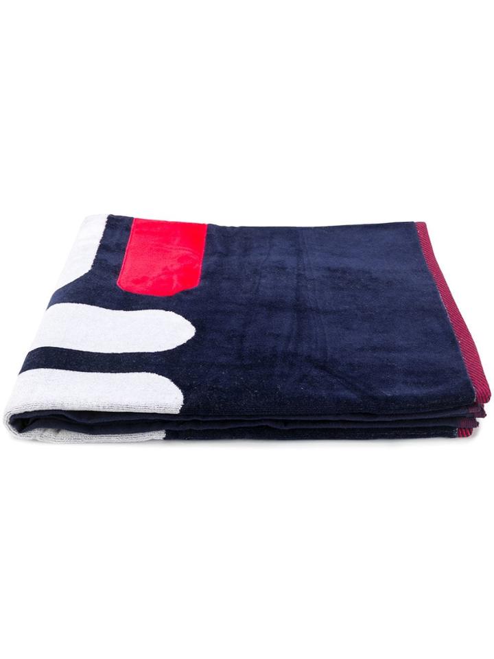 Fila Contrast Logo Beach Towel - Blue