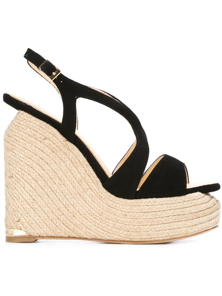 Paloma Barceló Clarisse Sandals, Women's, Size: 39, Black, Leather/suede/raffia