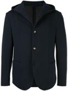 Emporio Armani Fitted Hooded Blazer Jacket - Blue