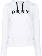 Dkny Cold Shoulder Logo Hoodie - White