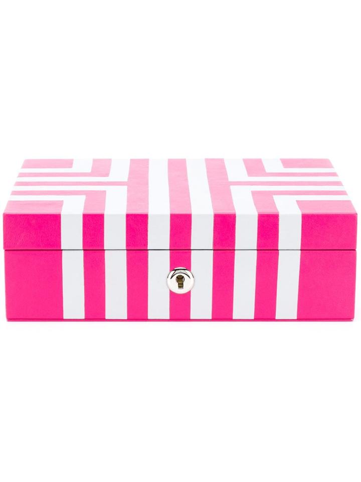 Rapport Maze Jewellery Box Covered In Pink And W