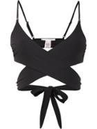 Stella Mccartney 'timeless Basics' Wrap Bikini Top, Women's, Size: Medium, Black, Nylon/spandex/elastane/polyester