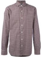 Barba Checked Shirt, Men's, Size: 43, Red, Cotton