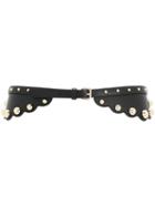 Red Valentino Red(v) Scalloped Belt - Black