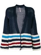 Antonio Marras - Striped Cardigan - Women - Cotton/spandex/elastane - L, Blue, Cotton/spandex/elastane