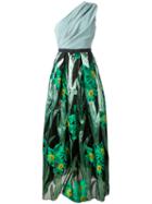 Christian Pellizzari - Floral Jacquard Gown - Women - Silk/polyamide/polyester/polyimide - 44, Green, Silk/polyamide/polyester/polyimide