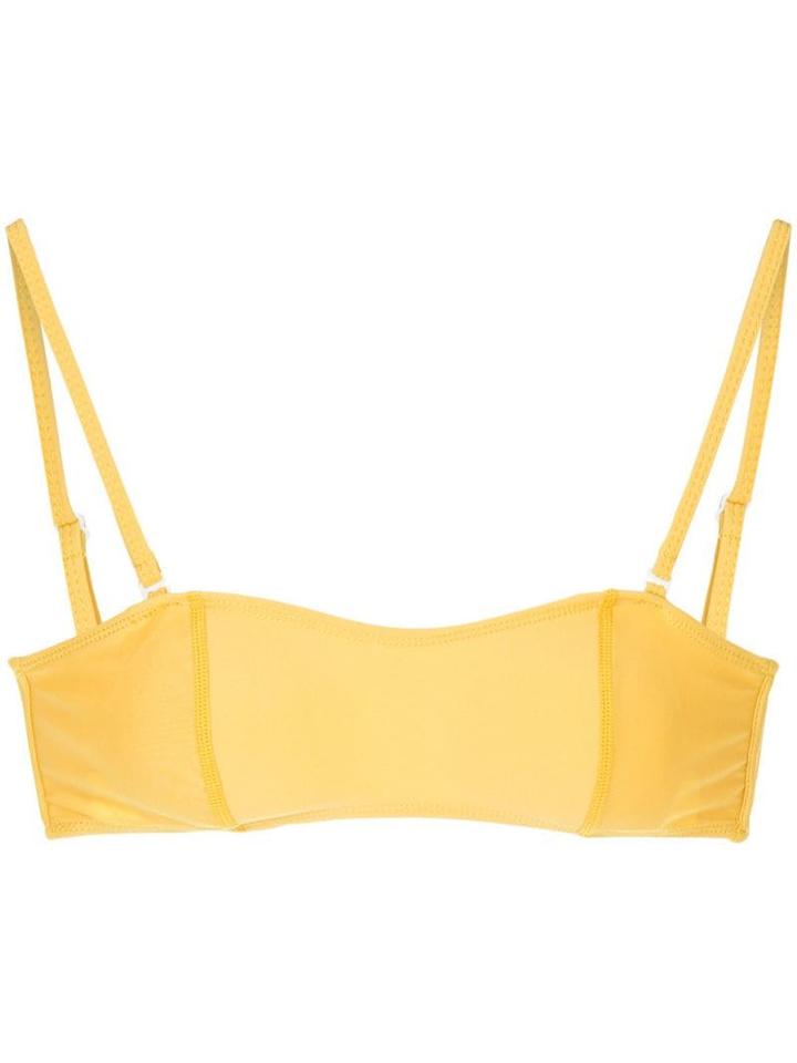 Duskii Removable Strap Bandeau Bikini Top - Yellow