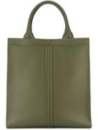 Valextra Classic Punch Tote, Women's, Green, Leather