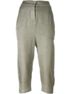 Kristensen Du Nord Drop-crotch Cropped Trousers, Women's, Size: 3, Grey, Cupro/modal