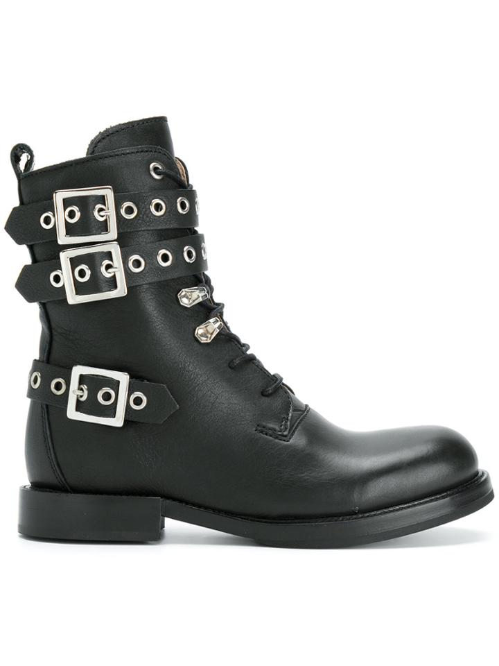 Diesel Buckled Boots - Black