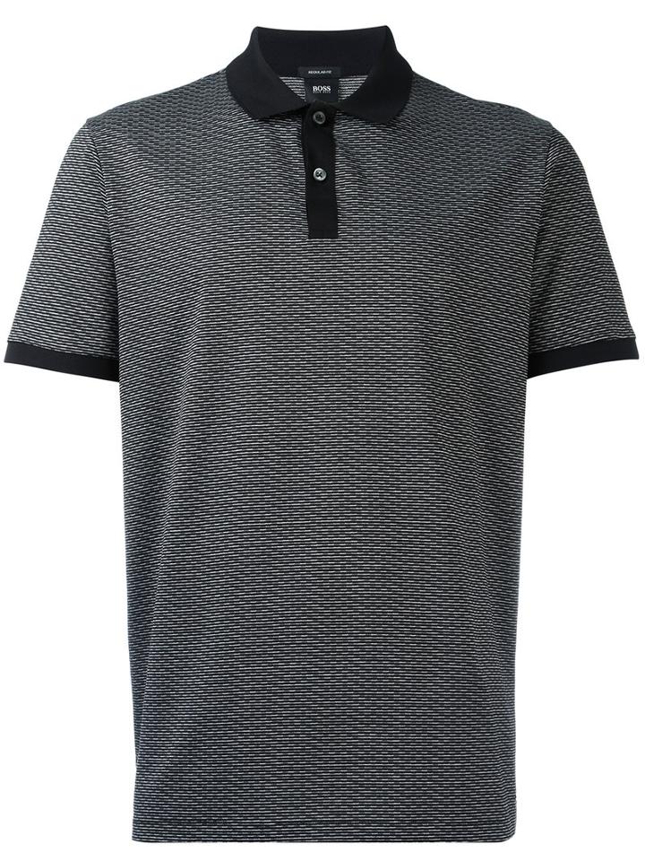 Boss Hugo Boss Contrast Collar Polo Shirt, Men's, Size: Large, Black, Cotton